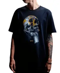 Camiseta Regular MCD Cranio Gold - Preto