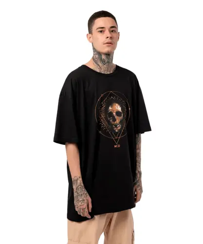 T-SHIRT OVERSIZED CAVEIRA DOURADA