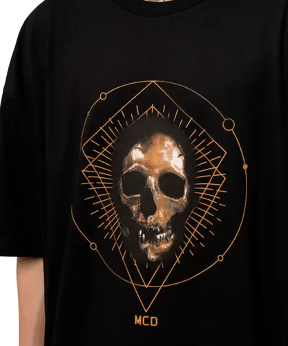 T-SHIRT OVERSIZED CAVEIRA DOURADA