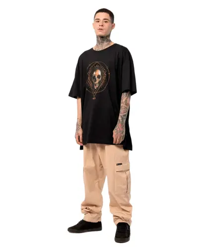 T-SHIRT OVERSIZED CAVEIRA DOURADA