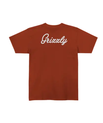 Camiseta Grizzly Back Script Logo Tee Rust