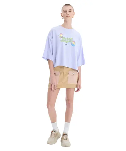 Camiseta Baw Boxy Street Angel Lilás