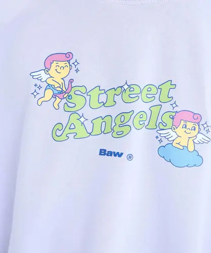 Camiseta Baw Boxy Street Angel Lilás