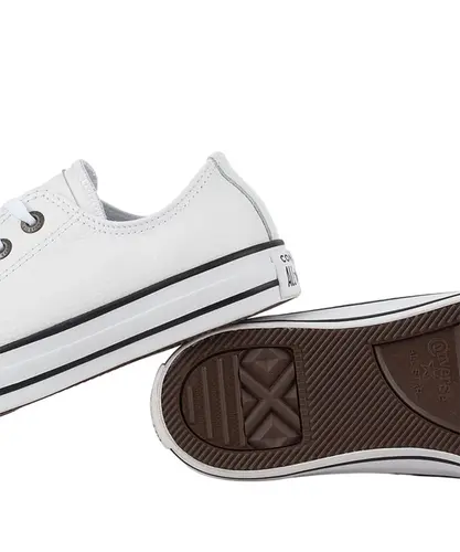 Tênis Converse Chuck Taylor All Star Couro Cano Baixo Branco