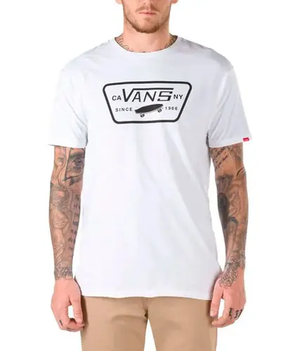 Camiseta Vans Full Patch Branco e Preto