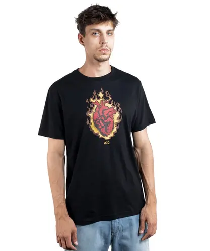 T-SHIRT REGULAR CORAZÓN EN LLAMAS