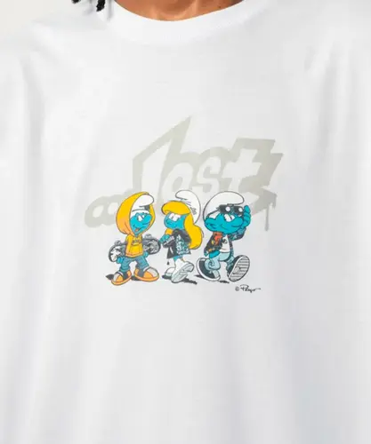 Camiseta Lost Smurfs Crias - Branco