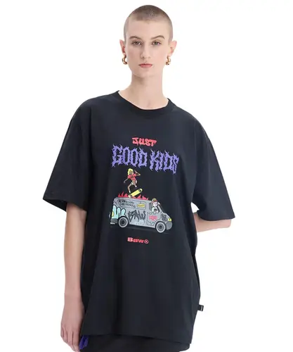 Camiseta Baw Regular Just Good Kids Preto