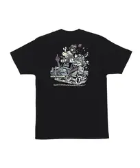 Camiseta Santa Cruz Johnson Beast Wagon Stripes Preto