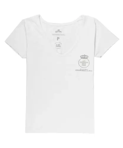 Camiseta Feminina Corona Paradise Palms Branco - Outlet