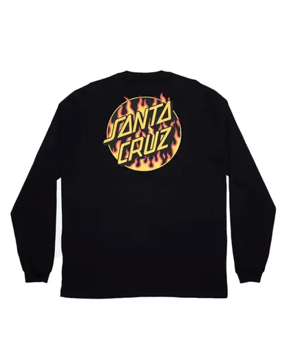 Camiseta M/L Thrasher X Santa Cruz  - Preto