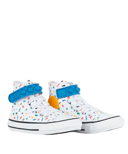 Tênis Converse Kids Chuck Taylor All Star Hi Bubble Strap Polka Doodle Branco Vermelho Forte