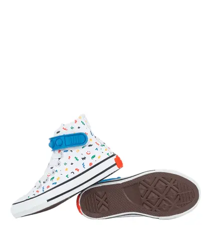 Tênis Converse Kids Chuck Taylor All Star Hi Bubble Strap Polka Doodle Branco Vermelho Forte