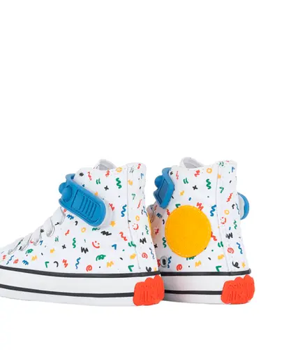 Tênis Converse Kids Chuck Taylor All Star Hi Bubble Strap Polka Doodle Branco Vermelho Forte