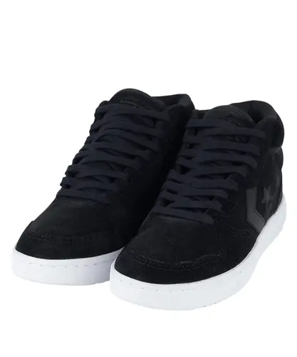 Tênis Converse Rebound Mid Classic Suede Preto Preto Branco