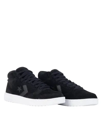Tênis Converse Rebound Mid Classic Suede Preto Preto Branco
