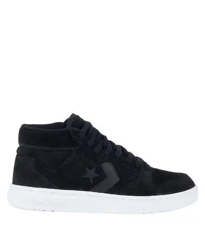 Tênis Converse Rebound Mid Classic Suede Preto Preto Branco