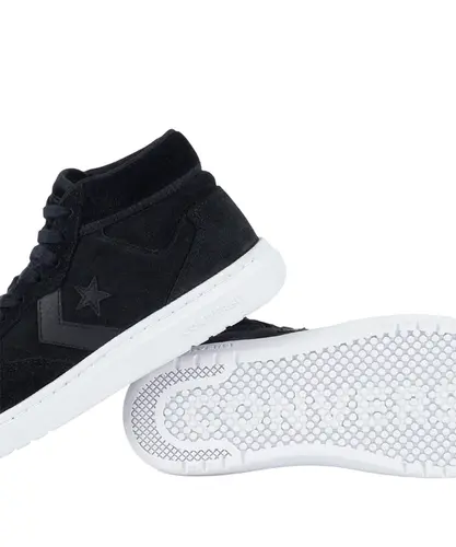 Tênis Converse Rebound Mid Classic Suede Preto Preto Branco