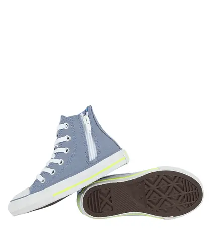 Tênis Converse Kids Chuck Taylor All Star Sidi Zip Hi Seasonal +1 Azul Pedra