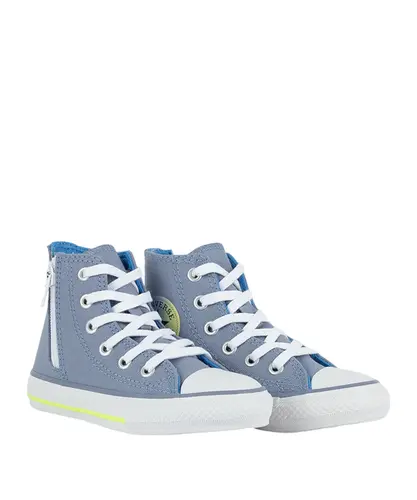 Tênis Converse Kids Chuck Taylor All Star Sidi Zip Hi Seasonal +1 Azul Pedra