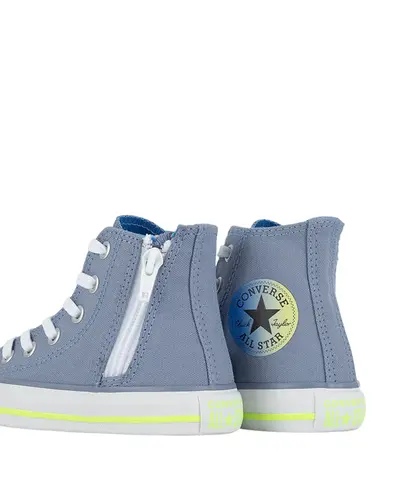 Tênis Converse Kids Chuck Taylor All Star Sidi Zip Hi Seasonal +1 Azul Pedra