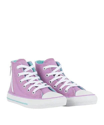 Tênis Converse Kids Chuck Taylor All Star Sidi Zip Hi Seasonal Uva Tênis Converse Kids Chuck Taylor All Star Sidi Zip Hi Seasonal Uva