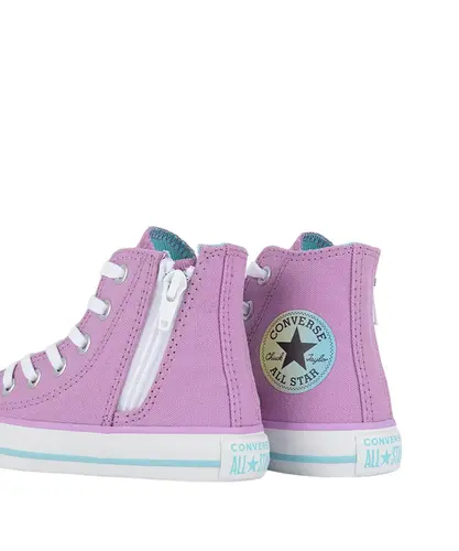 Tênis Converse Kids Chuck Taylor All Star Sidi Zip Hi Seasonal Uva Turquesa