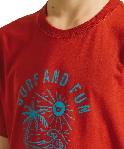 Camiseta Fun Juvenil Hang Loose - Vermelho
