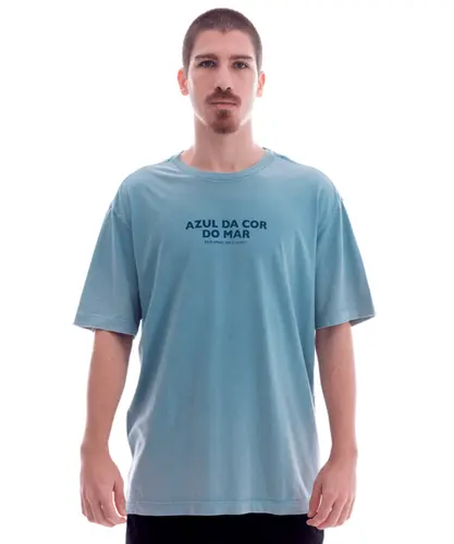 CAMISETA WASHED AZUL DA COR DO MAR