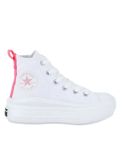Tênis Converse Kids Chuck Taylor All Star Move Hi Branco Rosa Neon