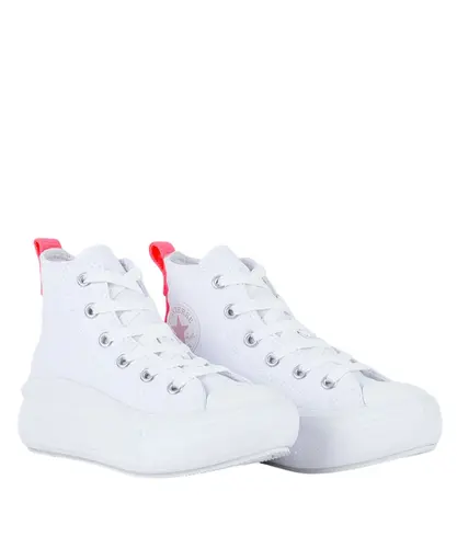 Tênis Converse Kids Chuck Taylor All Star Move Hi Branco Rosa Neon