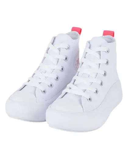 Tênis Converse Kids Chuck Taylor All Star Move Hi Branco Rosa Neon