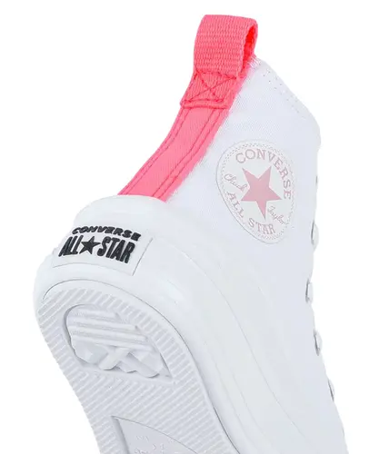Tênis Converse Kids Chuck Taylor All Star Move Hi Branco Rosa Neon