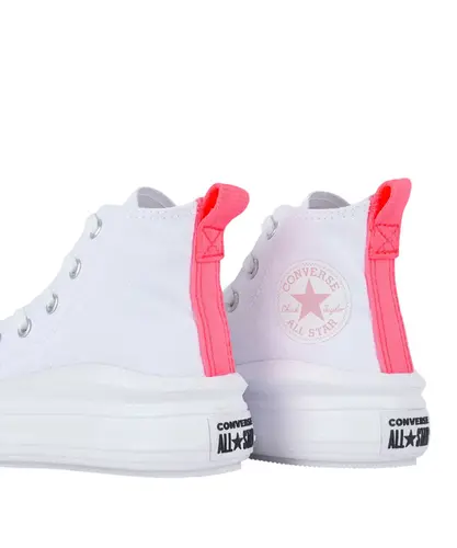 Tênis Converse Kids Chuck Taylor All Star Move Hi Branco Rosa Neon