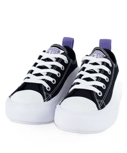 Tênis Converse Kids Chuck Taylor All Star Move Ox Preto Lua Roxa