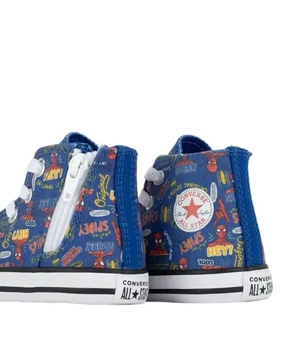 Tênis Converse Kids Ct As Side Zip Hi Disney Homem Aranha Azul