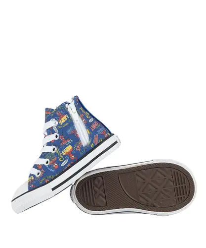 Tênis Converse Kids Ct As Side Zip Hi Disney Homem Aranha Azul