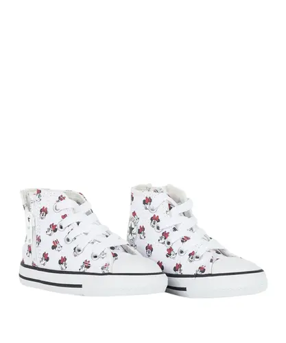 Tênis Converse Kids Chuck Taylor Side Zip Hi Disney Minnie Branco Preto