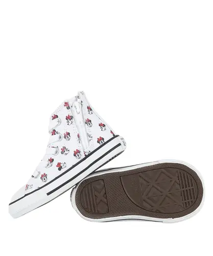 Tênis Converse Kids Chuck Taylor Side Zip Hi Disney Minnie Branco Preto
