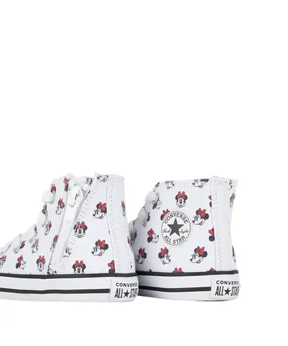 Tênis Converse Kids Chuck Taylor Side Zip Hi Disney Minnie Branco Preto