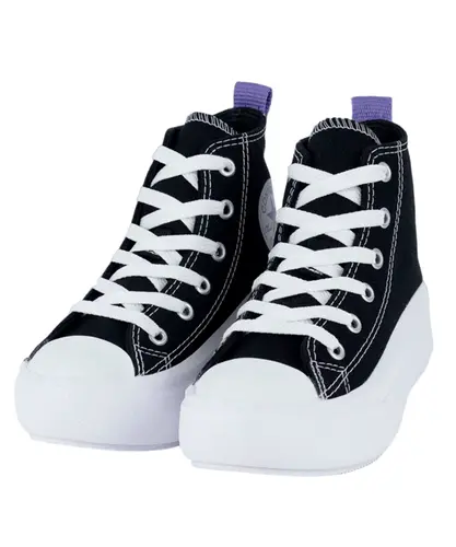 Tênis Converse Kids Chuck Taylor All Star Move Hi Preto Lua Roxa