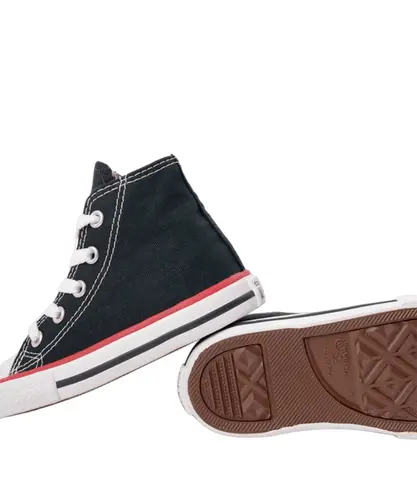 Tênis Converse Chuck Taylor All Star Kids Hi Preto Vermelho