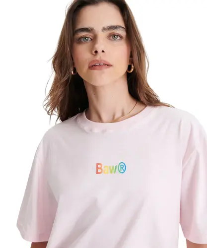 Camiseta  Baw Regular Wordart Rosa Claro