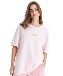 Camiseta  Baw Regular Wordart Rosa Claro