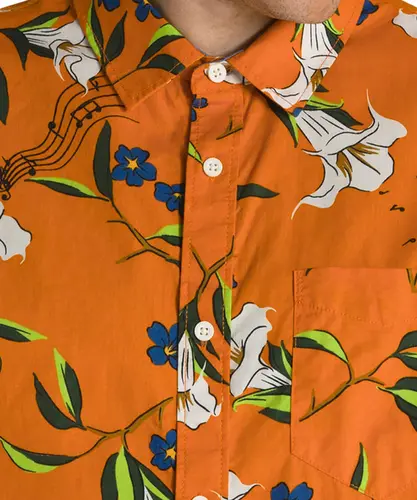 Camisa Vans Thompson Woven SS Trumpet Floral Harvest Pumpkin