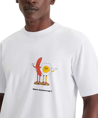 Camiseta Regular BAW Salsicha e Ovo - Branco