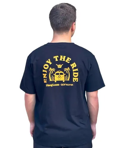 Camiseta Hang Loose x Ophicina Ride Preto