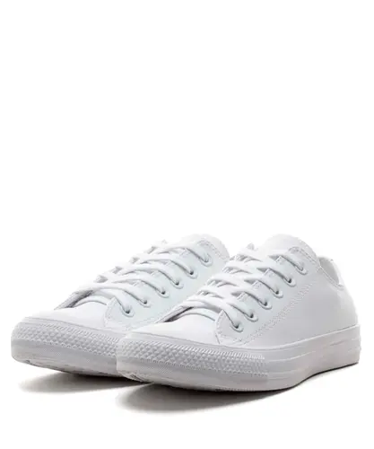 Tênis Converse Chuck Taylor All Star Monochrome Leather Ox Branco Branco