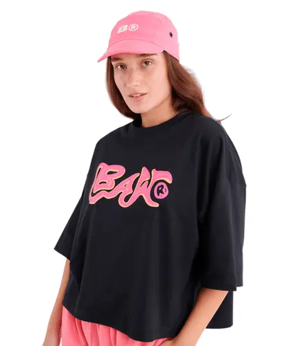 Camiseta Boxy BAW Coral Stone - Preto