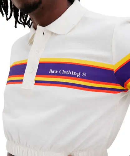 Camisa Polo Baw Clothing Cropped Revival Station Off White